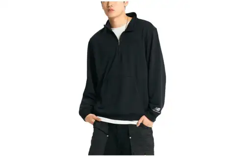 New Balance Sweatshirts Men's Black Stand Collar Moderate Other