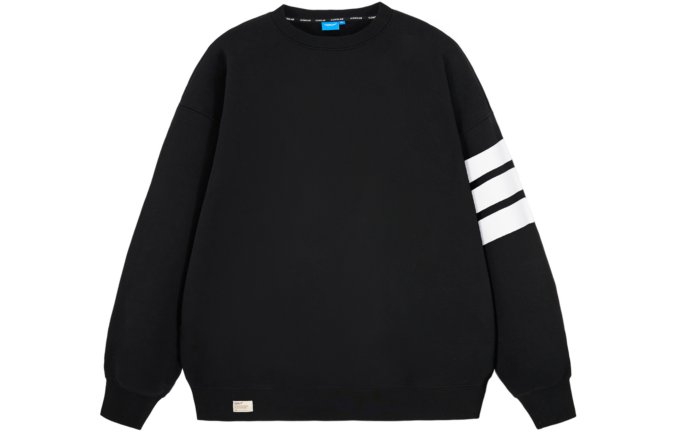 ICONS Lab ICS striped split pullover long-sleeved sweatshirt, spoof series, same style for men and women