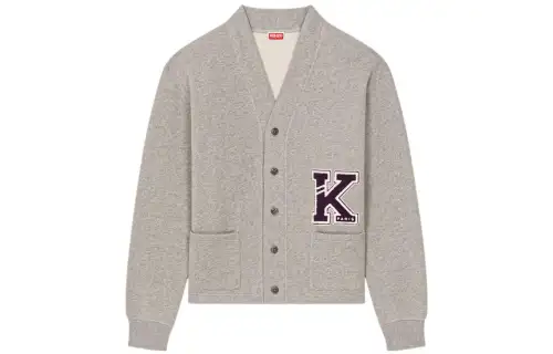 KENZO Knezo Varsity Logo Detailed Buttoned Cardigan