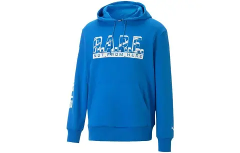 PUMA Sweatshirts Men's Blue Hooded Moderate Regular