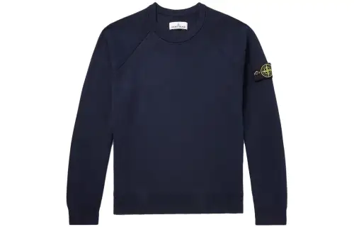 STONE ISLAND Sweatshirts Men's Dark Blue Crew Neck Moderate Regular