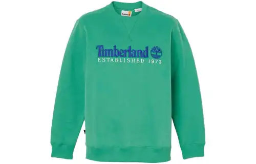 Timberland Sweatshirts Men's Green Crew Neck Moderate Regular
