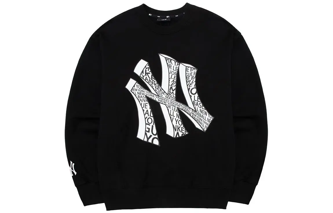 MLB New York Yankees Sweatshirts Unisex Black Crew Neck Moderate Regular