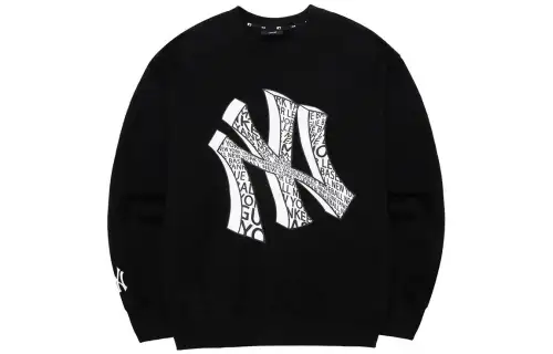MLB New York Yankees Sweatshirts Unisex Black Crew Neck Moderate Regular