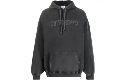 Vetements Faded Logo Outline Hoodie