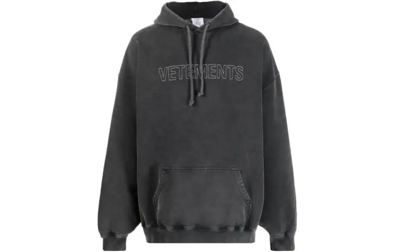 Vetements Faded Logo Outline Hoodie