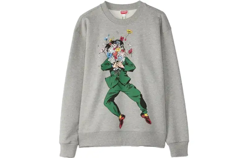 【Zoomed ImageryPrevious Season】graphic-print cotton sweatshirt