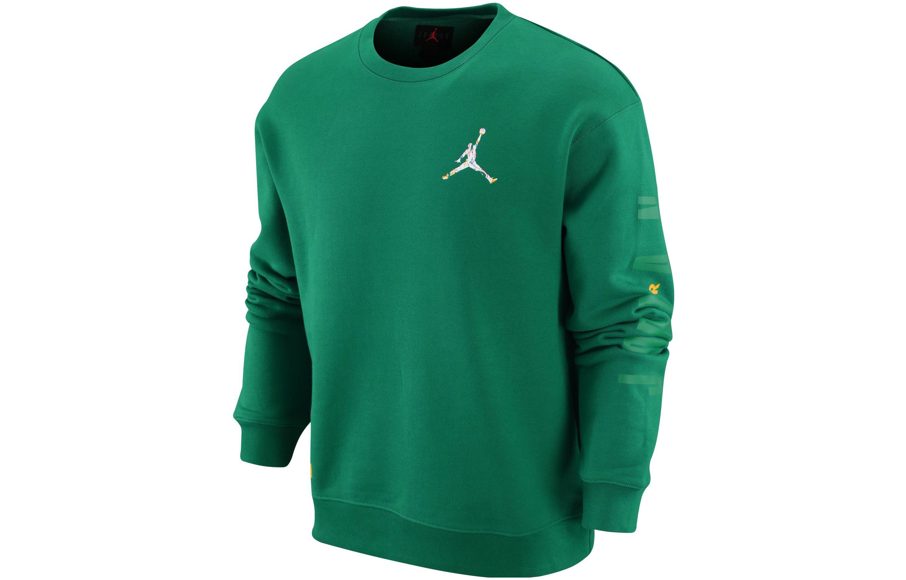 Jordan Sweatshirts Men's Green Crew Neck Moderate Regular