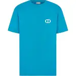 DIOR T Shirts Men's Sky Blue Crew Neck Moderate