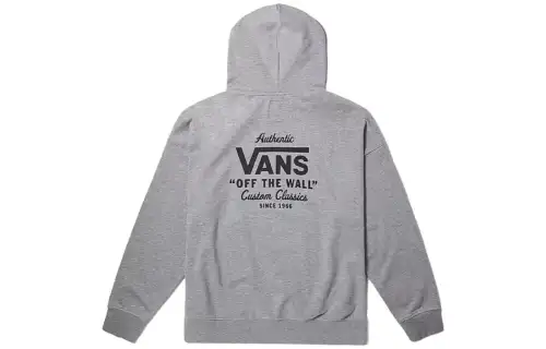 Vans Sweatshirts Unisex Gray Hooded Moderate Regular