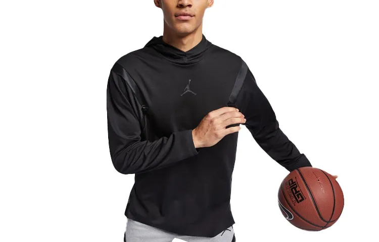 Jordan Sweatshirts Men's Black Hooded Moderate Regular