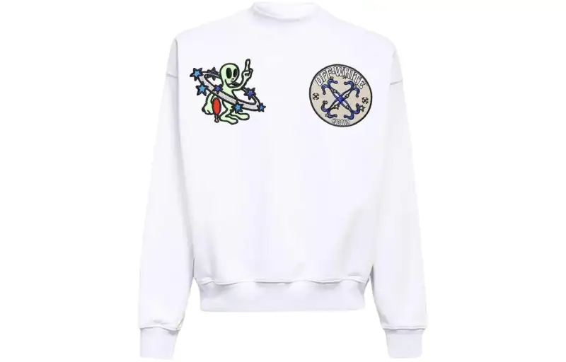 OFF WHITE Sweatshirt, Regular Fit Men's White