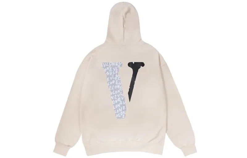 VLONE Sweatshirts Unisex Beige Hooded Moderate Regular