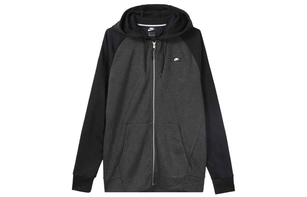 Nike Sweatshirts Men's Gray Hooded Moderate Cardigan