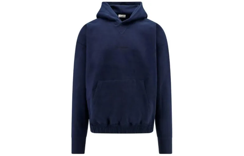 SAINT LAURENT Logo Embroidered Long Sleeved Hoodie