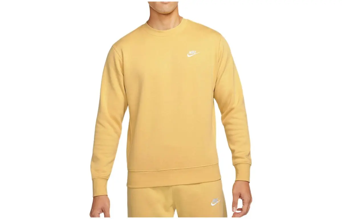 Nike Sweatshirts Men's Yellow Crew Neck Moderate Regular