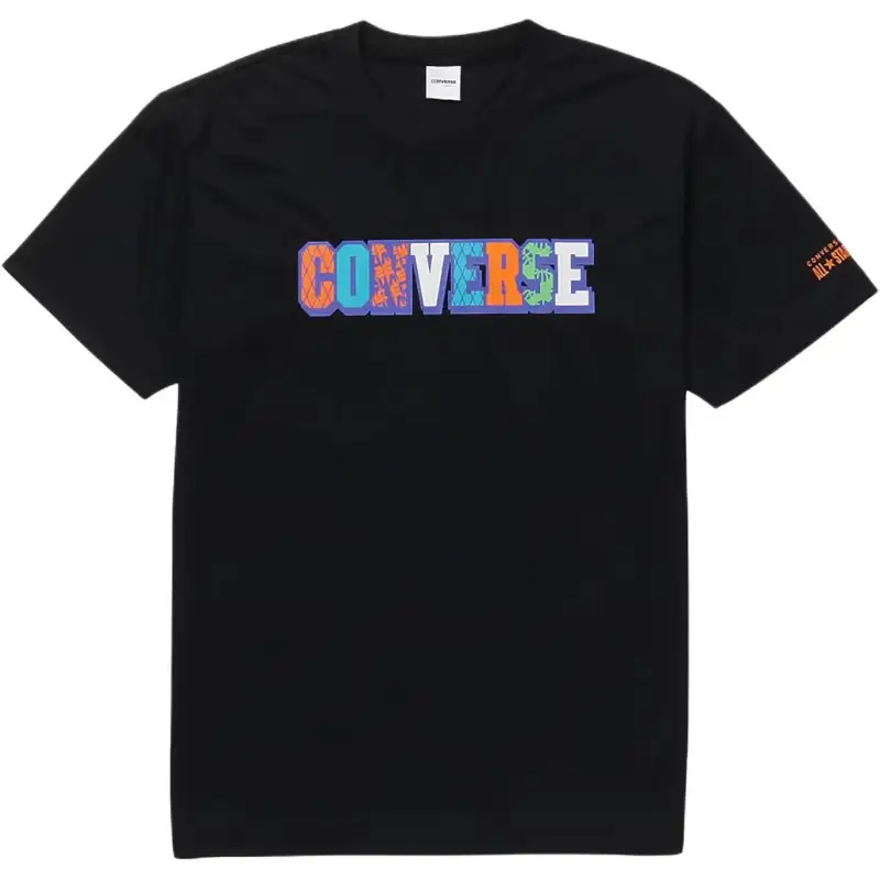 Converse T Shirts Unisex Black Crew Neck Moderate