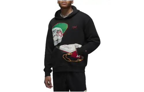 Jordan Sweatshirts Men's Black Hooded Moderate Regular