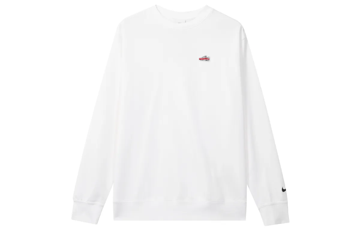 Nike Sweatshirts Men's White Crew Neck Moderate Regular