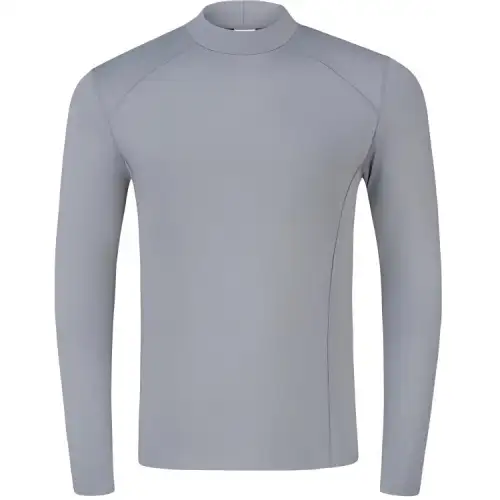 ASICS T Shirts Men's Gray Half Turtleneck Moderate Straight Fit