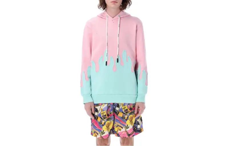 Palm Angels Layered Flames drawstring hoodie
