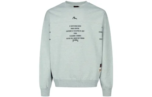 EVISU Sweatshirts Men's Heather Gray Crew Neck Moderate Regular