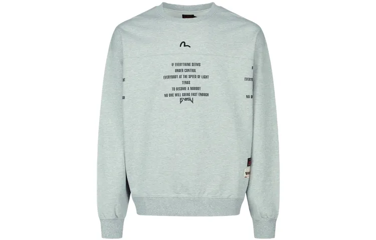 EVISU Sweatshirts Men's Heather Gray Crew Neck Moderate Regular