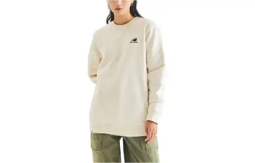 New Balance Da Fit Common Sweatshirts Unisex Ivory White Crew Neck Moderate Regular
