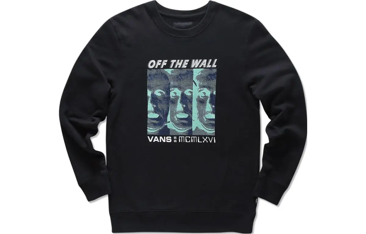 Vans Sweatshirts Men's Black Crew Neck Moderate Straight Fit