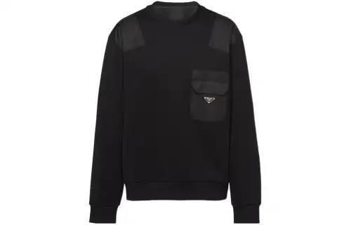 Prada triangle-logo panelled sweatshirt