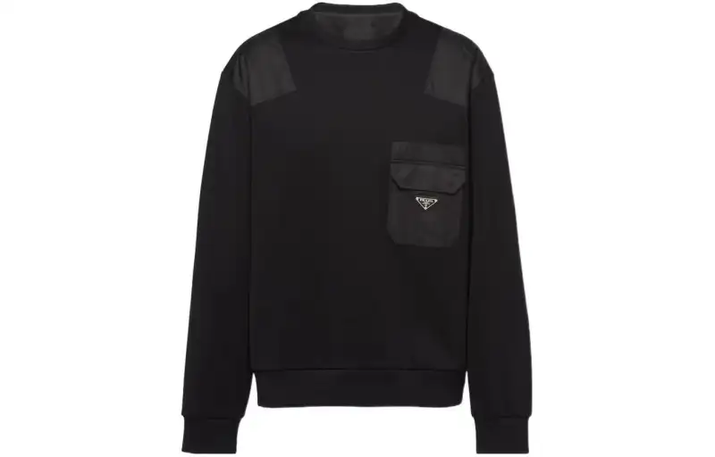 Prada triangle-logo panelled sweatshirt