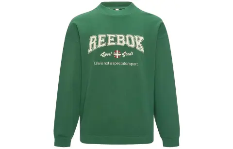Reebok Sweatshirts Unisex Dark Green Crew Neck Moderate Straight Fit