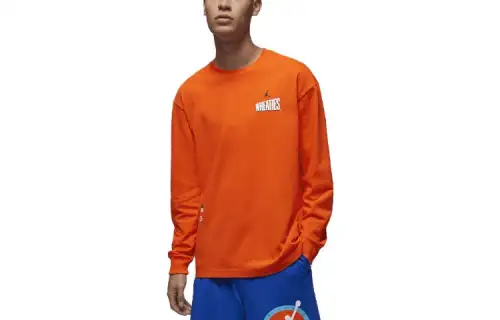 Jordan Flight MVP Sweatshirts Men's Orange Crew Neck Moderate Regular