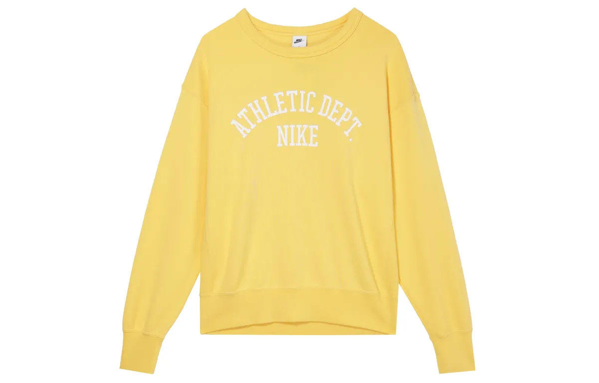 Nike Sweatshirts Men's Bright Yellow Jade Color Crew Neck Moderate Regular