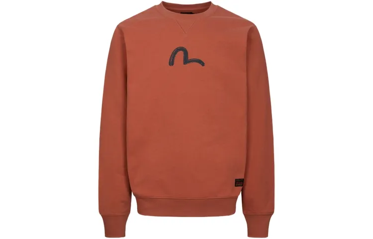 EVISU Sweatshirts Men's China Red Crew Neck Moderate Regular