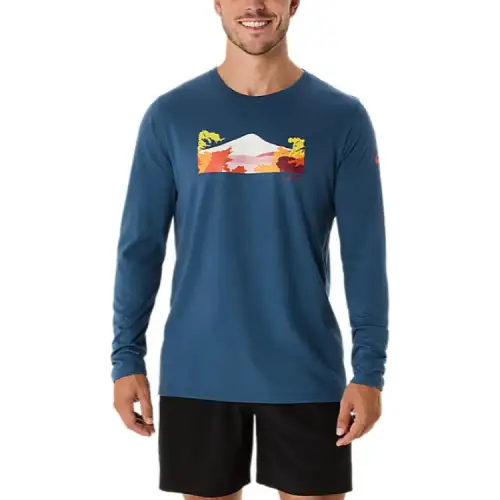 Asics UNISEX LONG SLEEVE AUTUMN Of SPORT TEE T Shirt Unisex Vintage Indigo