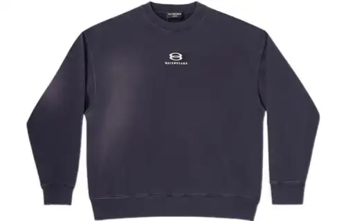 Balenciaga SS22 Sweatshirt Loose Fit Men's Navy Blue
