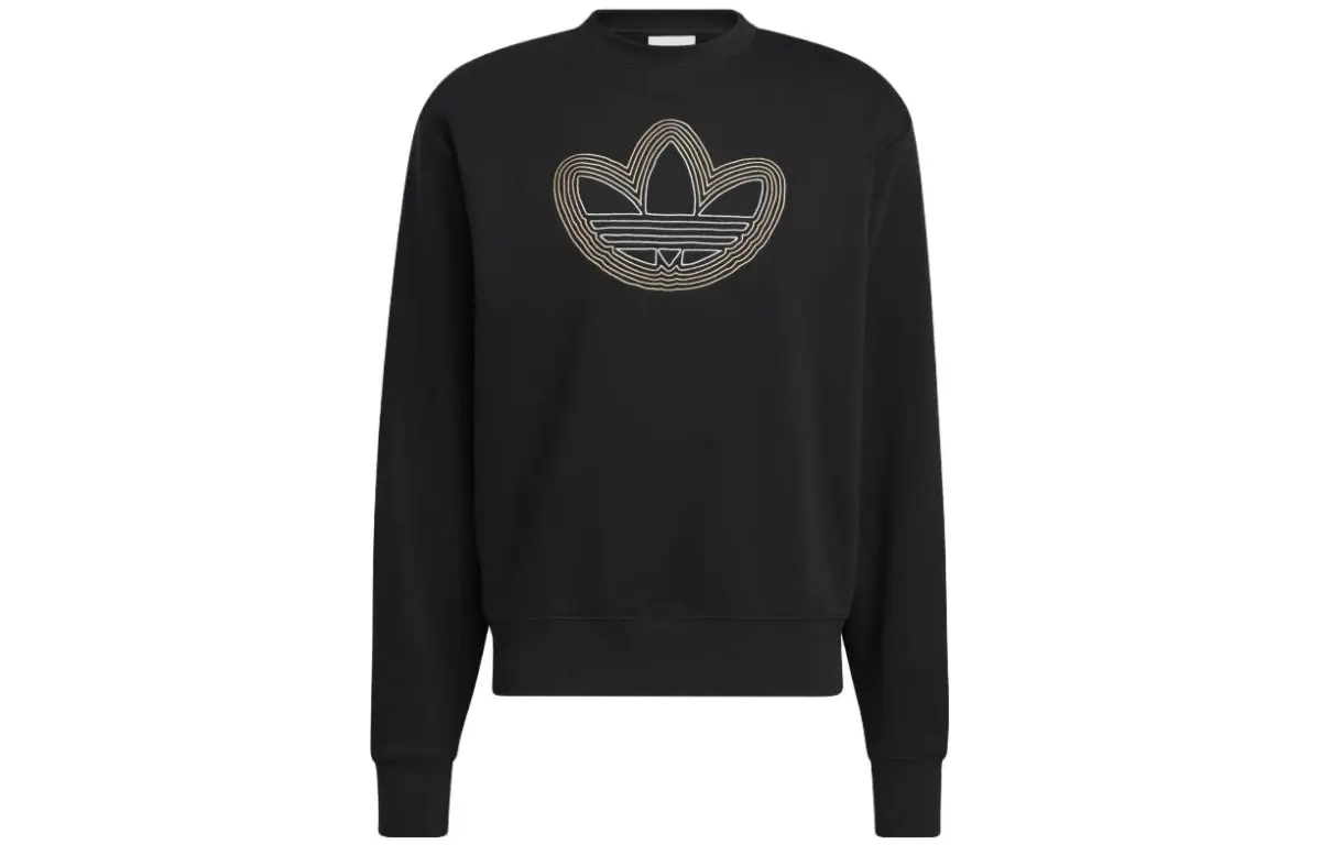Adidas Originals Sweatshirts Men's Black Crew Neck Moderate Straight Fit