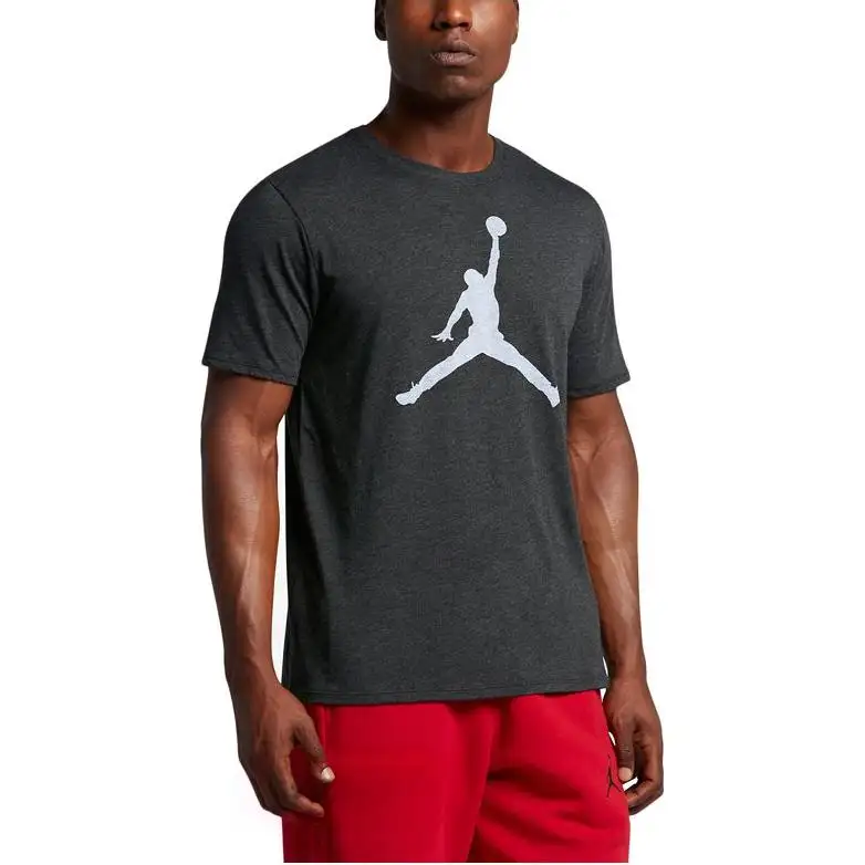 Jordan T Shirts Men's Dark Gray Crew Neck Moderate Straight Fit