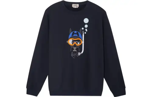 HERMES Sweatshirt Men's Sea Blue