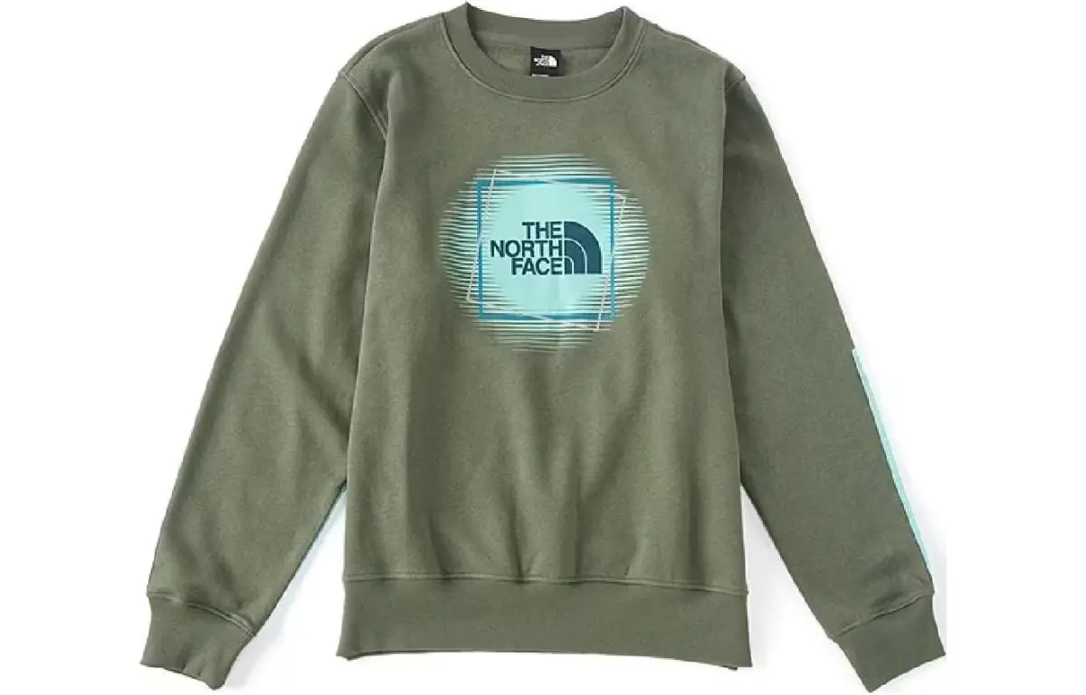THE NORTH FACE Sweatshirts Men's Mustard Green Crew Neck Moderate Regular