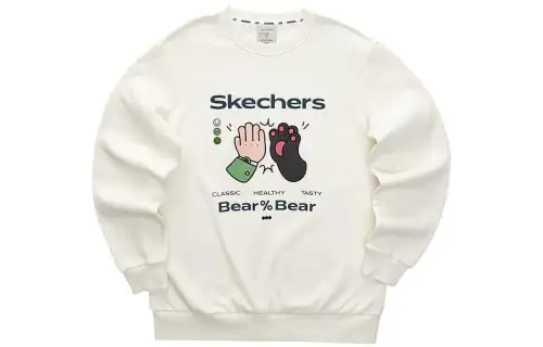 Skechers Sweatshirts Unisex Marshmallow White/0074 Crew Neck Moderate Regular