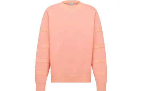 DIOR Sweatshirts Men's Peach Pink Crew Neck Moderate Other