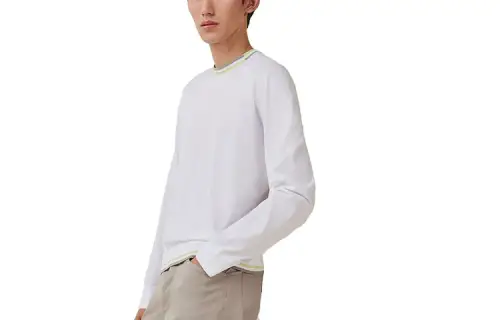 HERMES Sweatshirts Men's White Crew Neck Moderate Regular