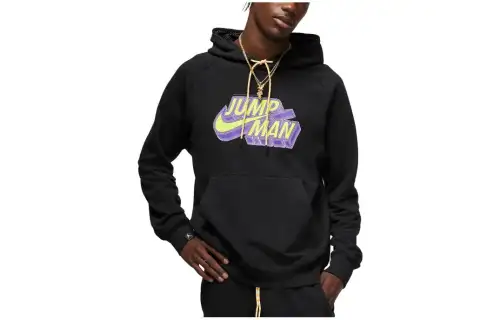 Jordan Jumpman Sweatshirts Men's Black Hooded Moderate Regular