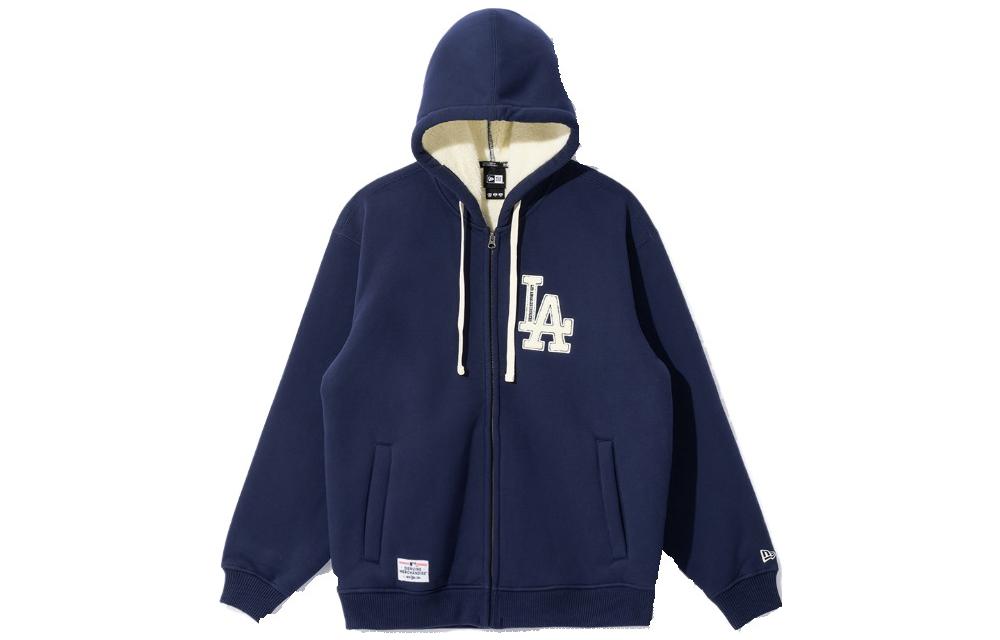 New Era MLB, sports cardigan with hood with zipper, navy sweatshirt for men and women, American style