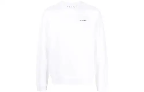 OFF WHITE Sweatshirts Men's White Crew Neck Moderate Regular