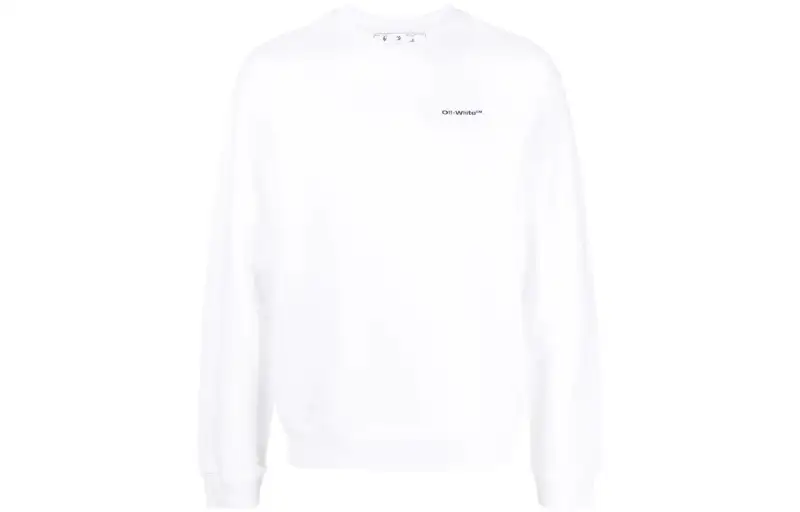 OFF WHITE Sweatshirts Men's White Crew Neck Moderate Regular
