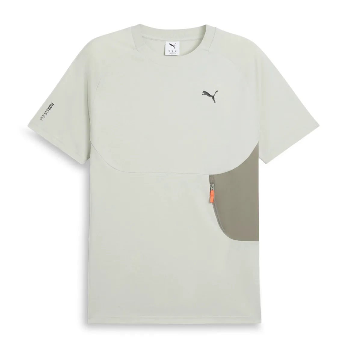 PUMA T-Shirts Men's Beige Crew Neck Moderate Straight Fit