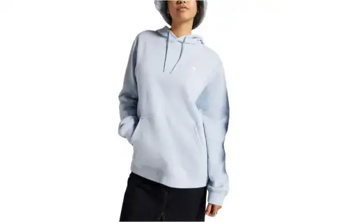 Converse Go to Embroidered Star Chevron Standard Fit Fleece Hoodie Sweatshirt Unisex Light Blue